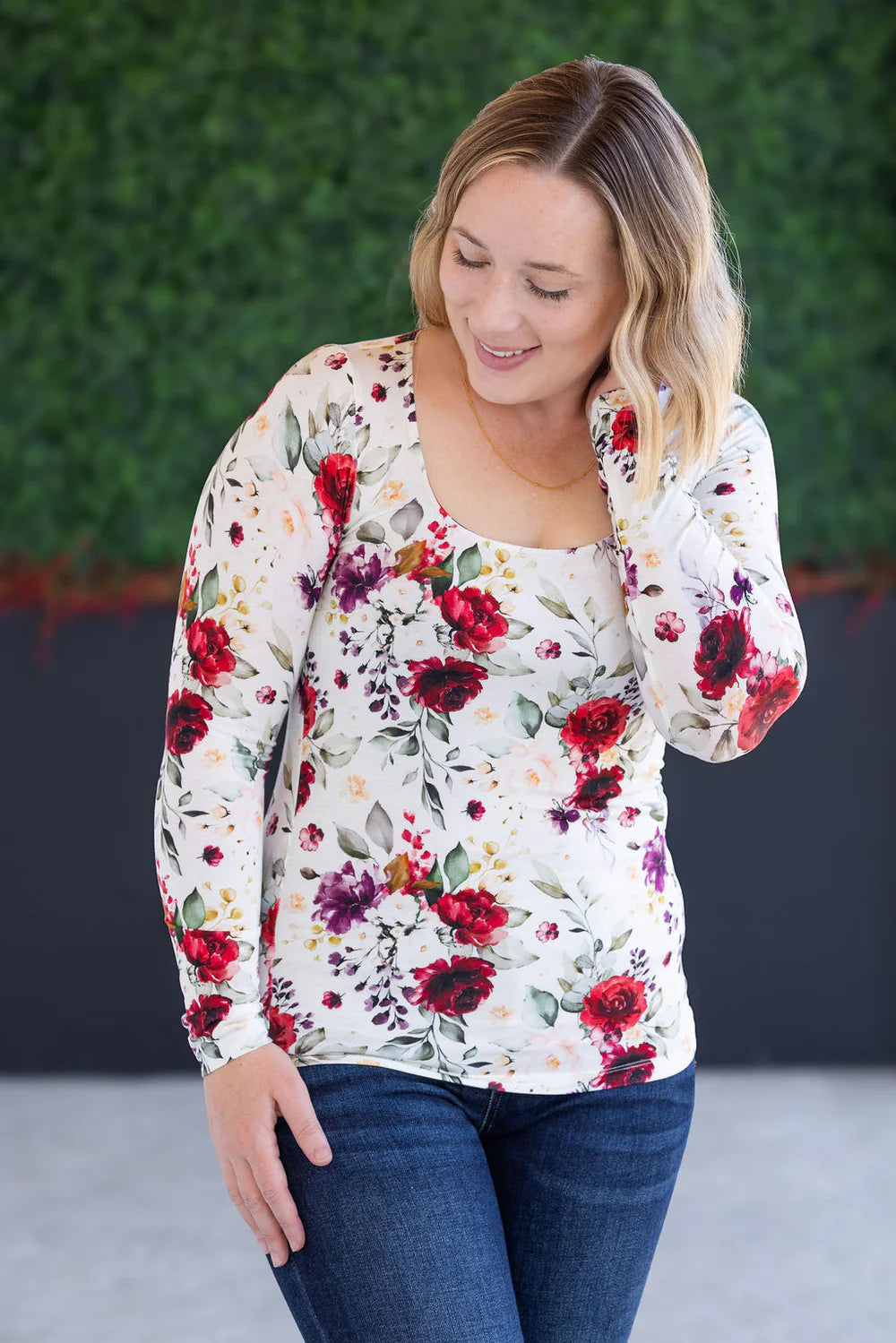 The Alyssa Top - Burgundy Bloom