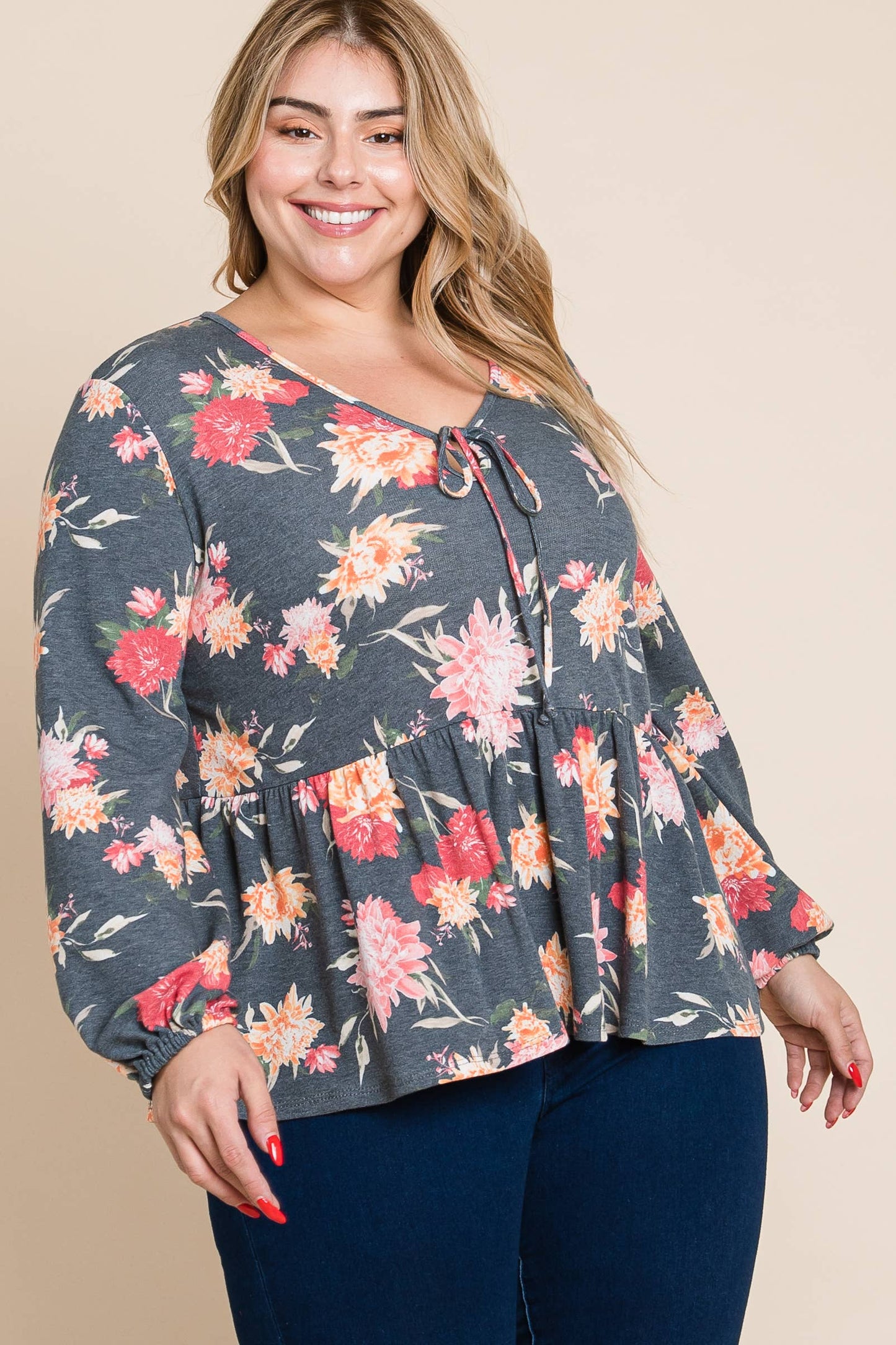 The Rachel Top- Charcoal