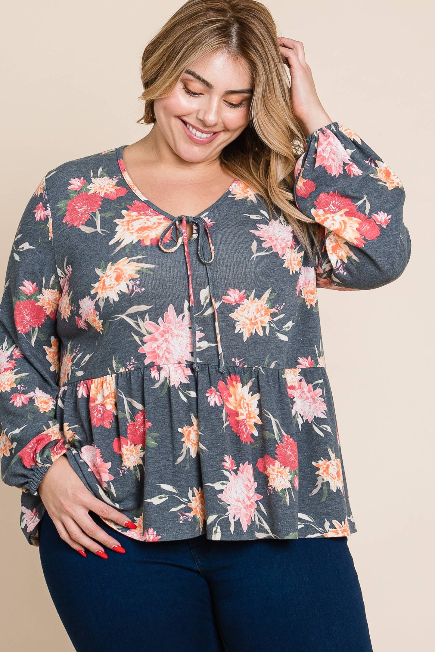 The Rachel Top- Charcoal