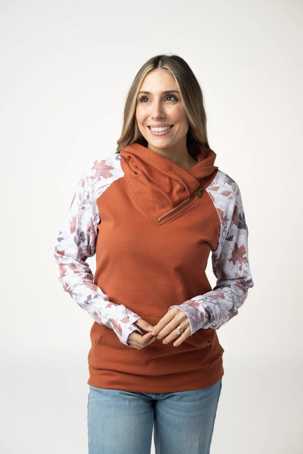 The Zoey Zip Cowl- Maple