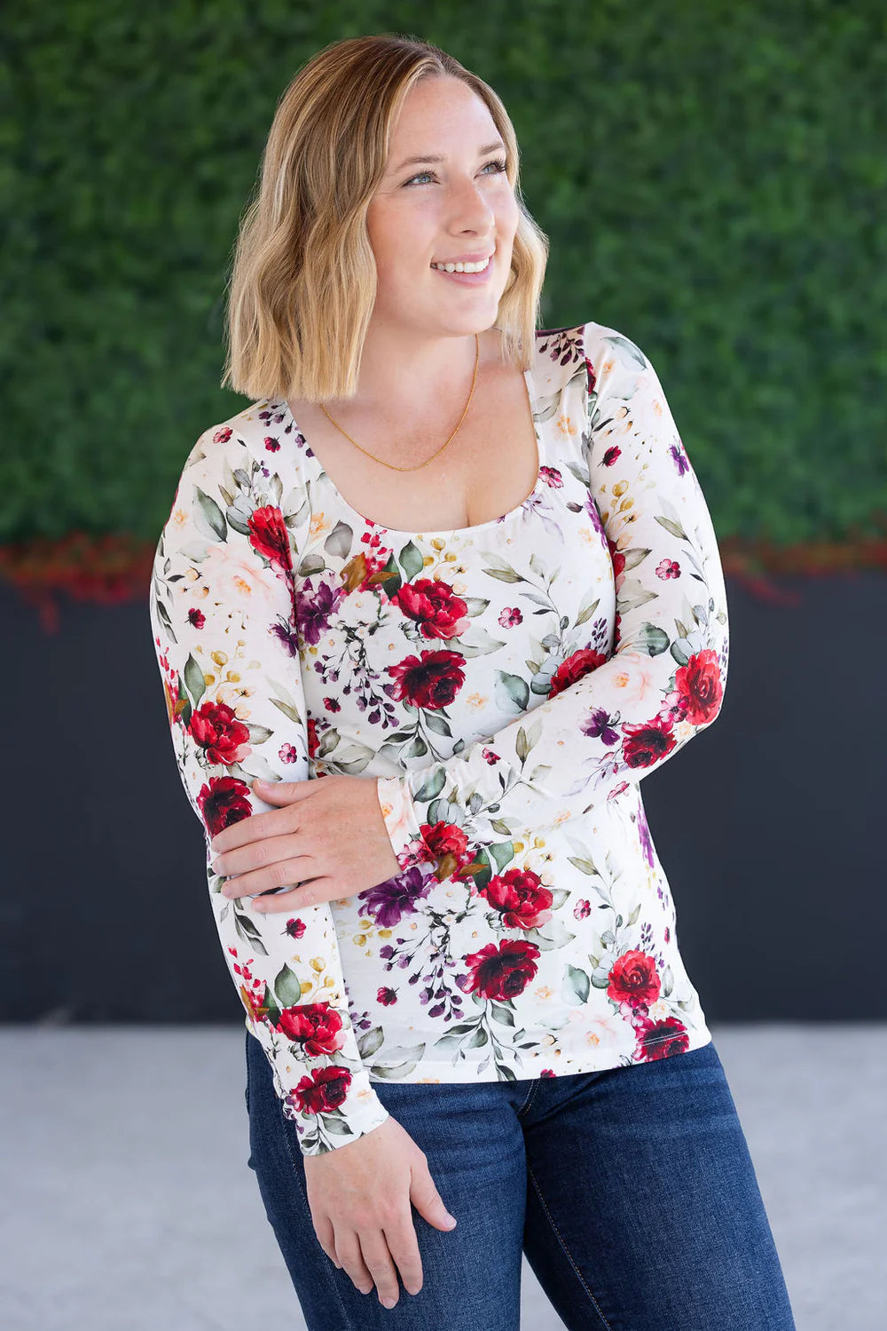 The Alyssa Top - Burgundy Bloom