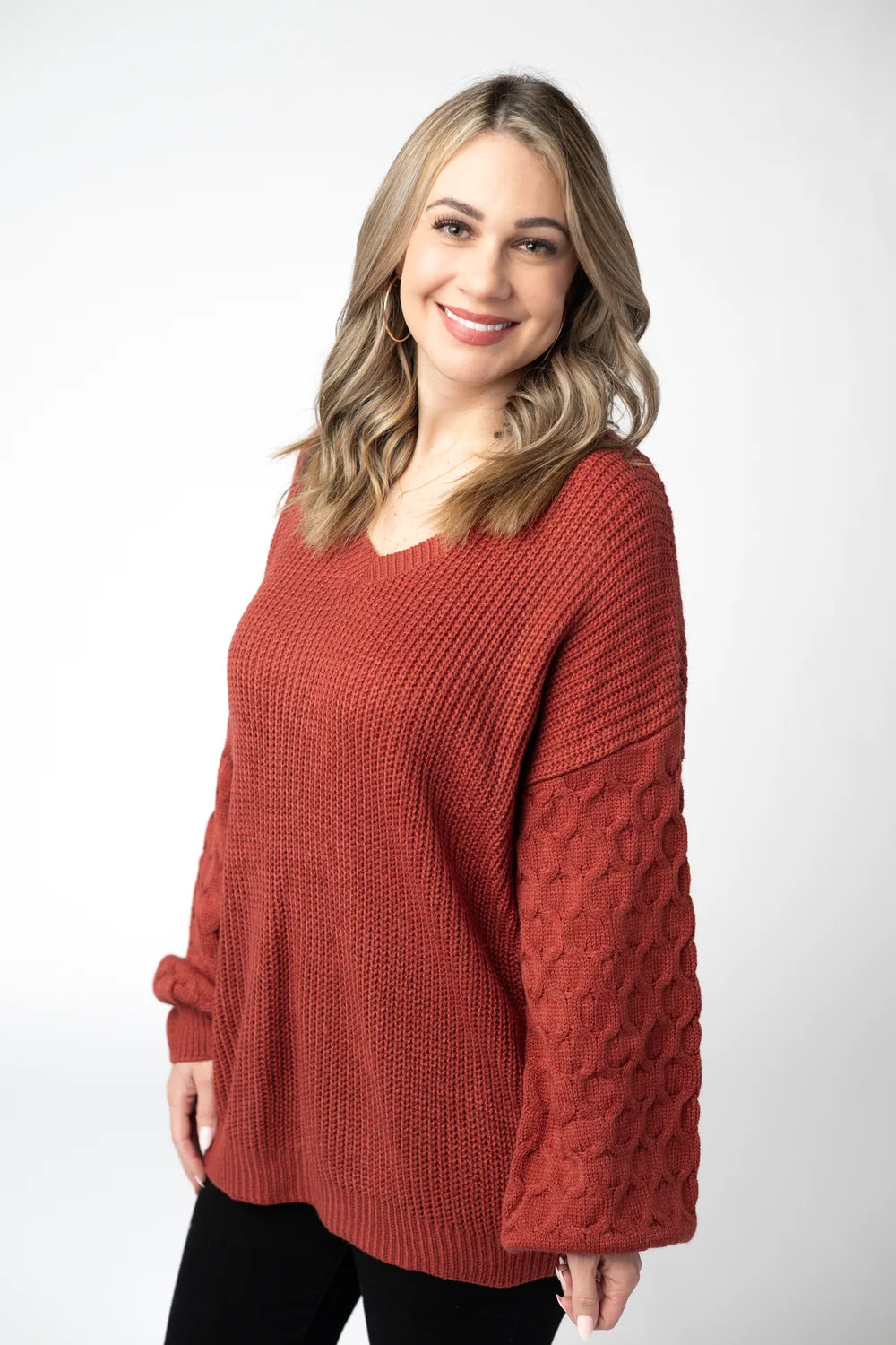 The Talina Sweater -Brick
