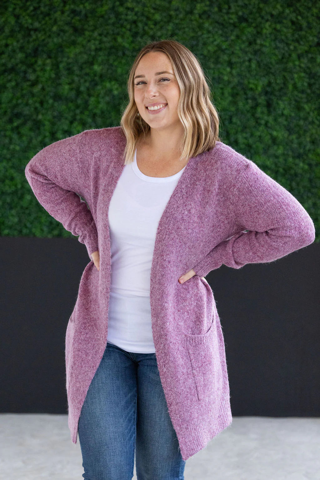 The Madison Cardigan- Frosted Berry