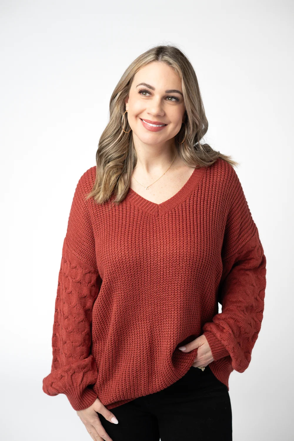 The Talina Sweater -Brick