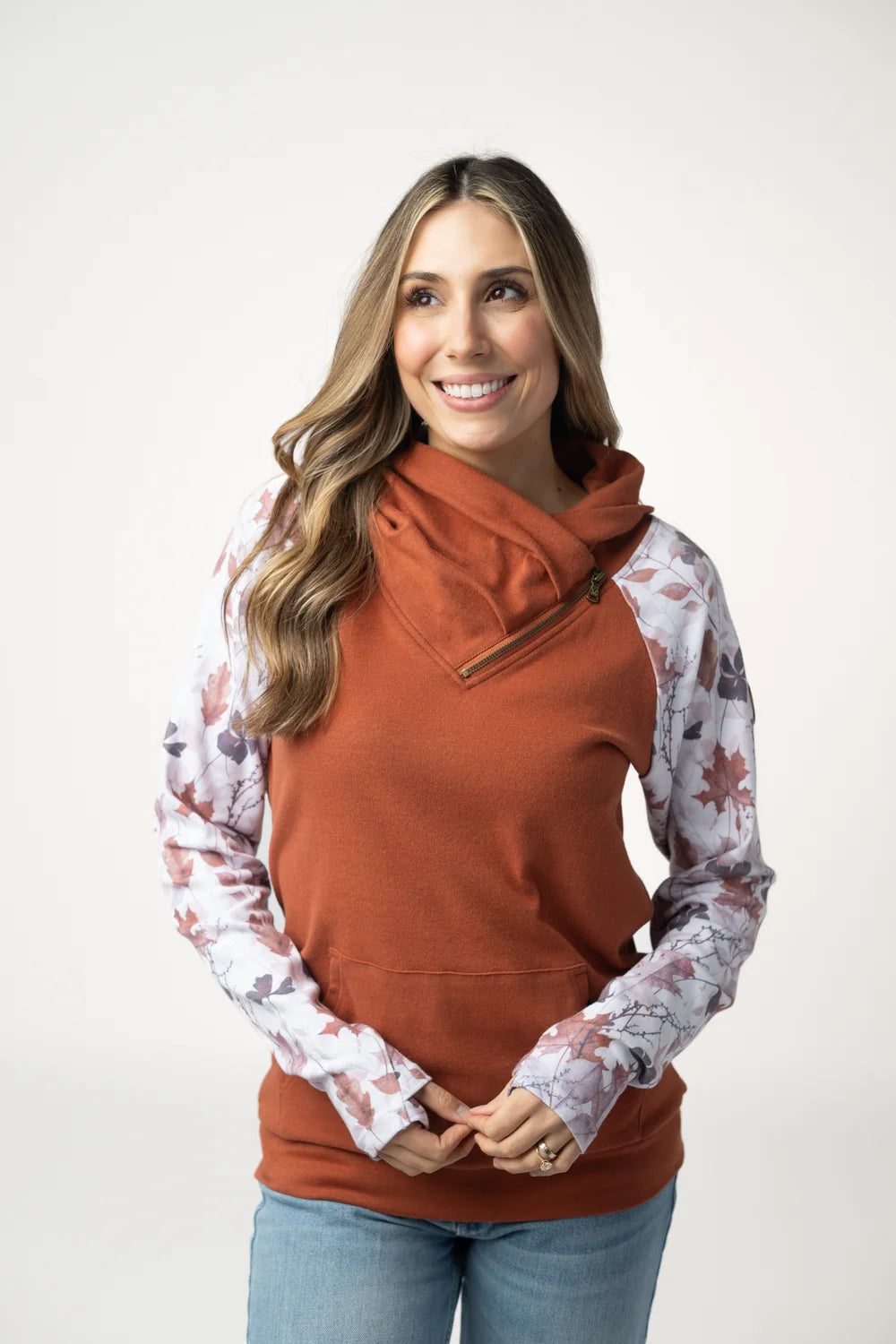 The Zoey Zip Cowl- Maple