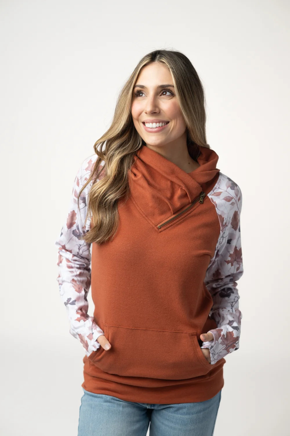 The Zoey Zip Cowl- Maple
