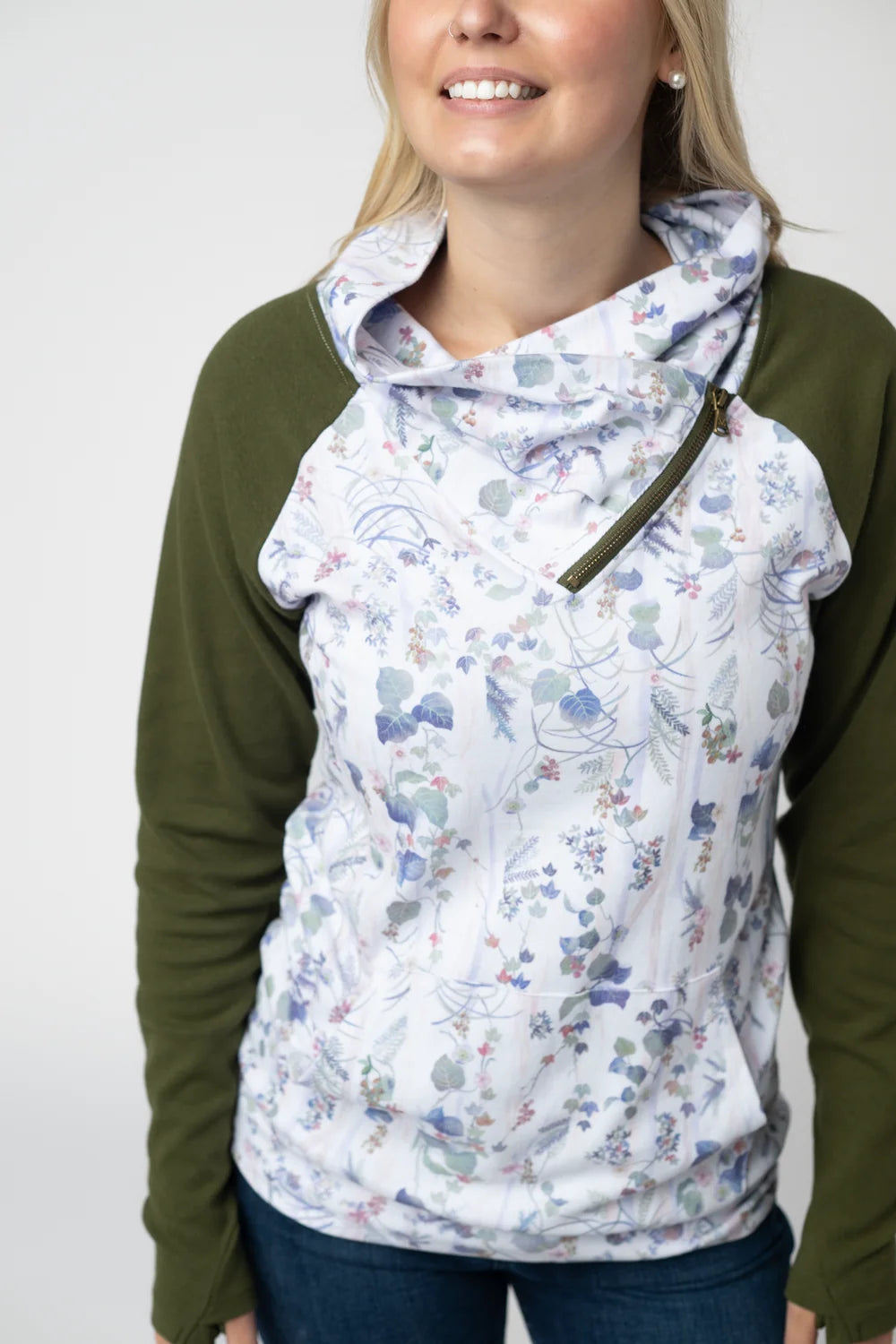 The Zoey Zip Cowl- olive