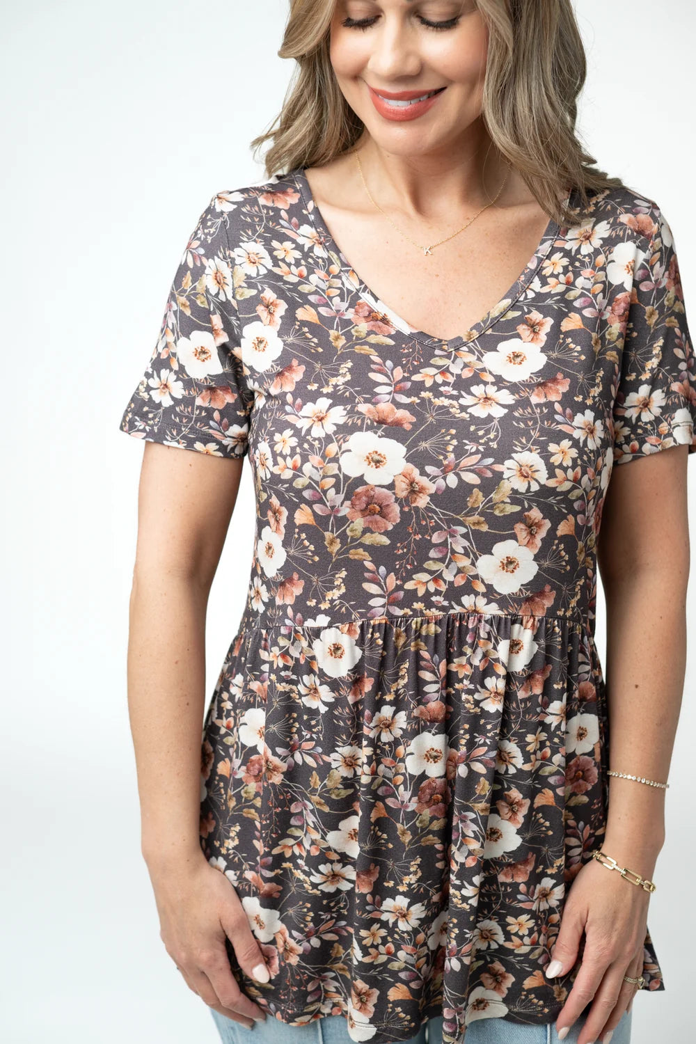 The Sarah Ruffle Top- Blushwood Floral