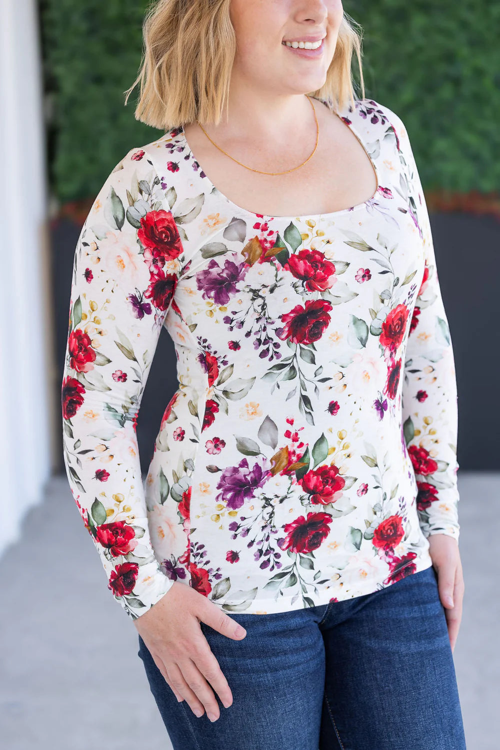 The Alyssa Top - Burgundy Bloom