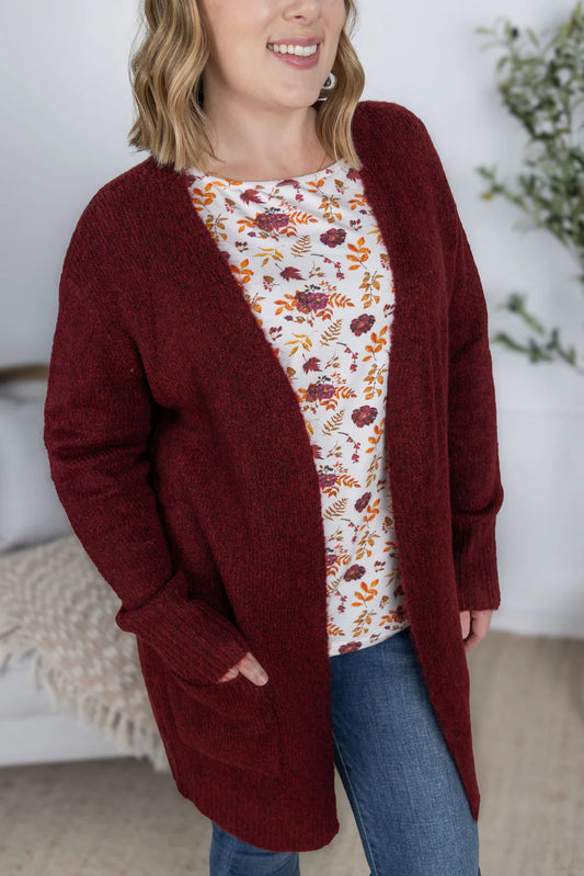 The Madison Cardigan- Burgundy
