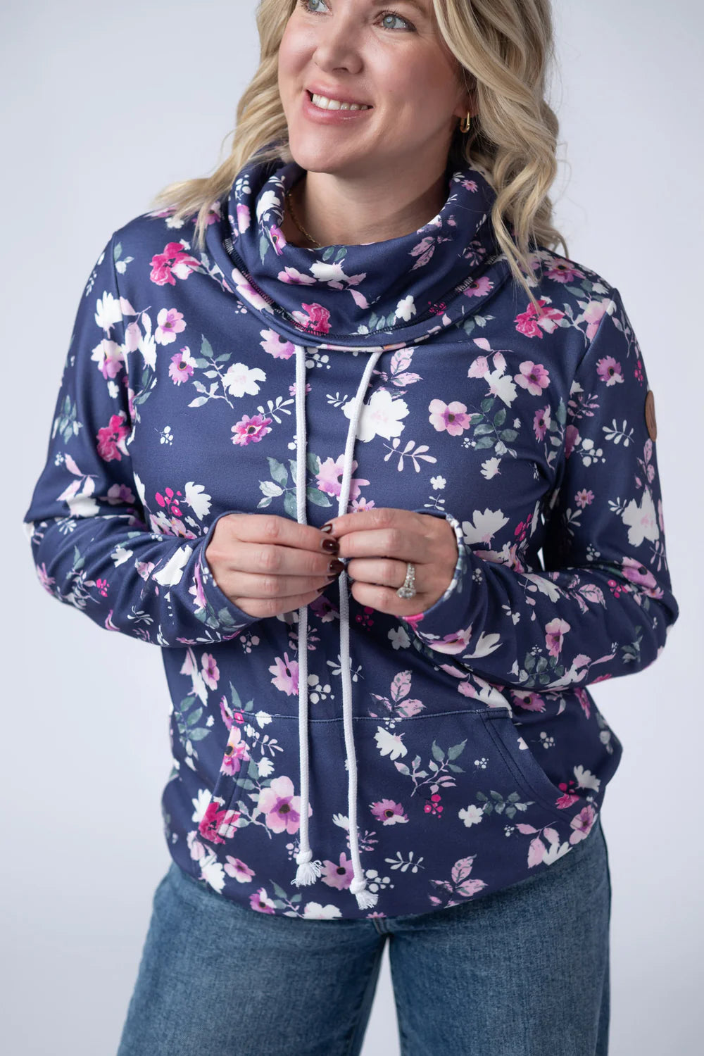 The Marie Funnel Neck- Navy
