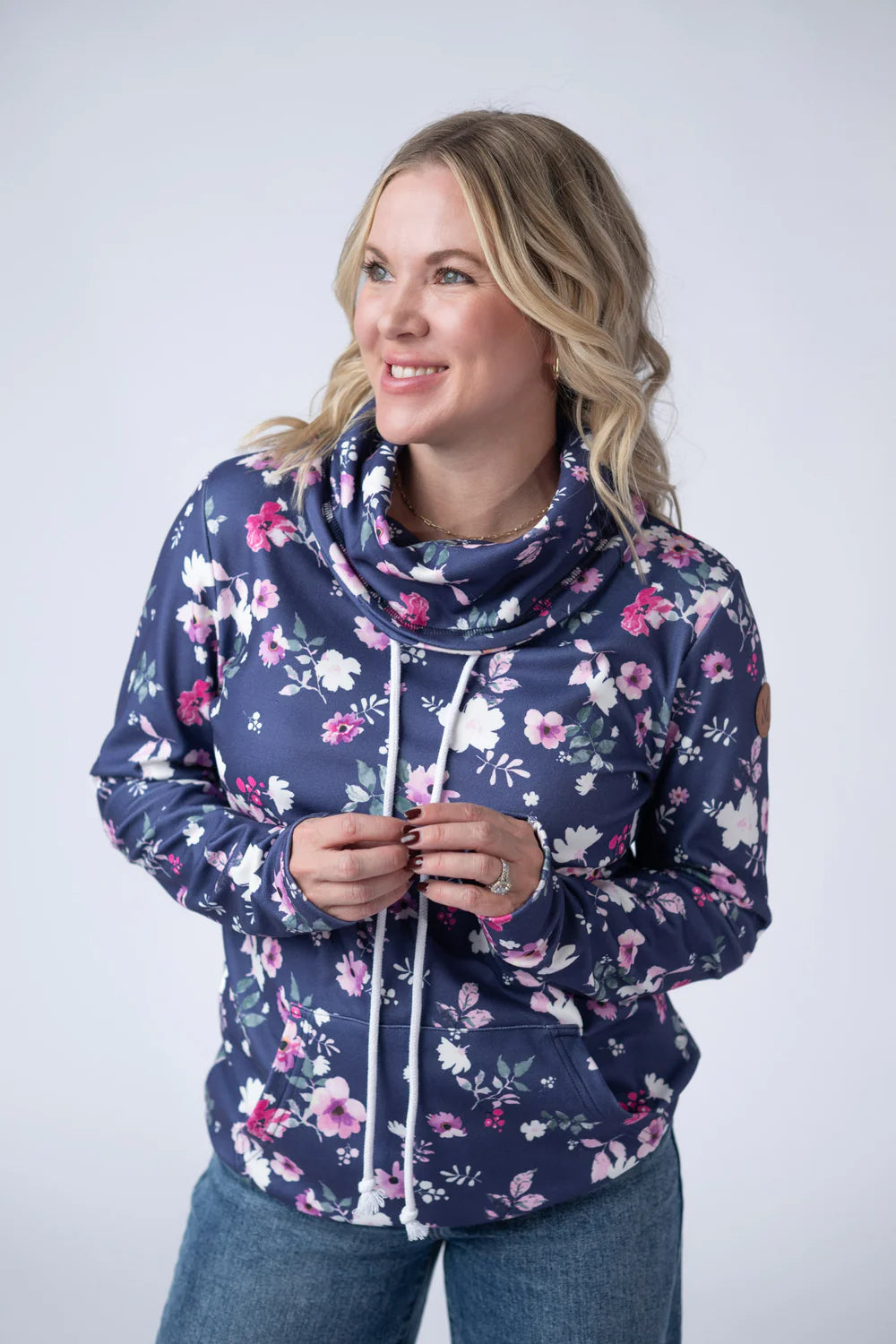 The Marie Funnel Neck- Navy