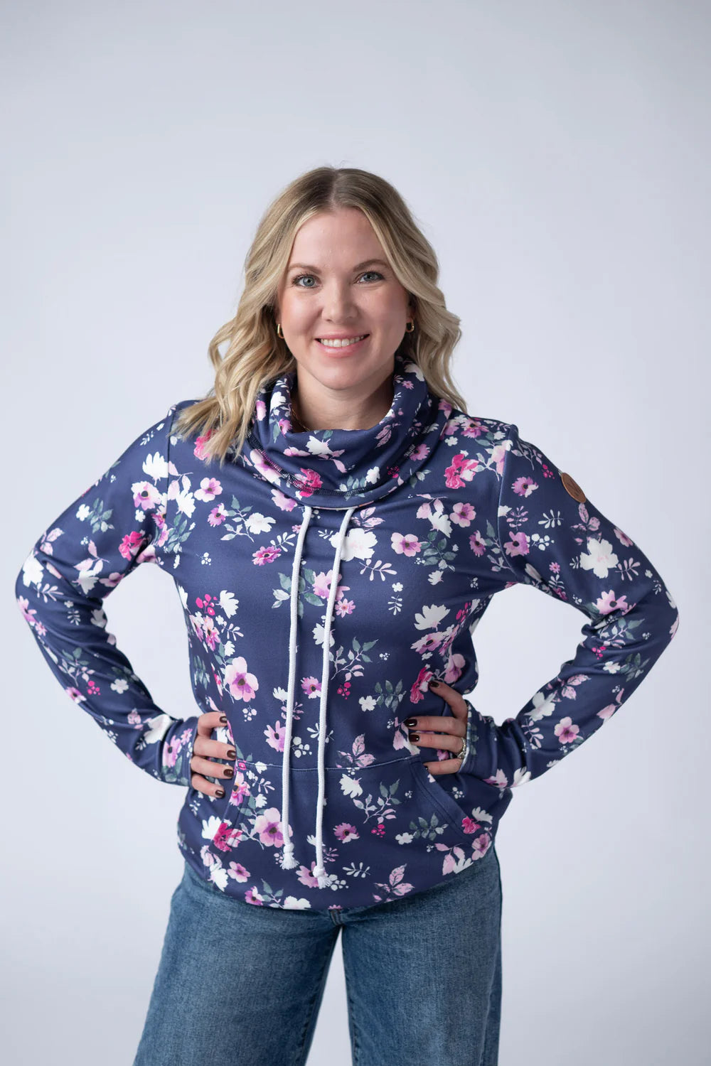 The Marie Funnel Neck- Navy