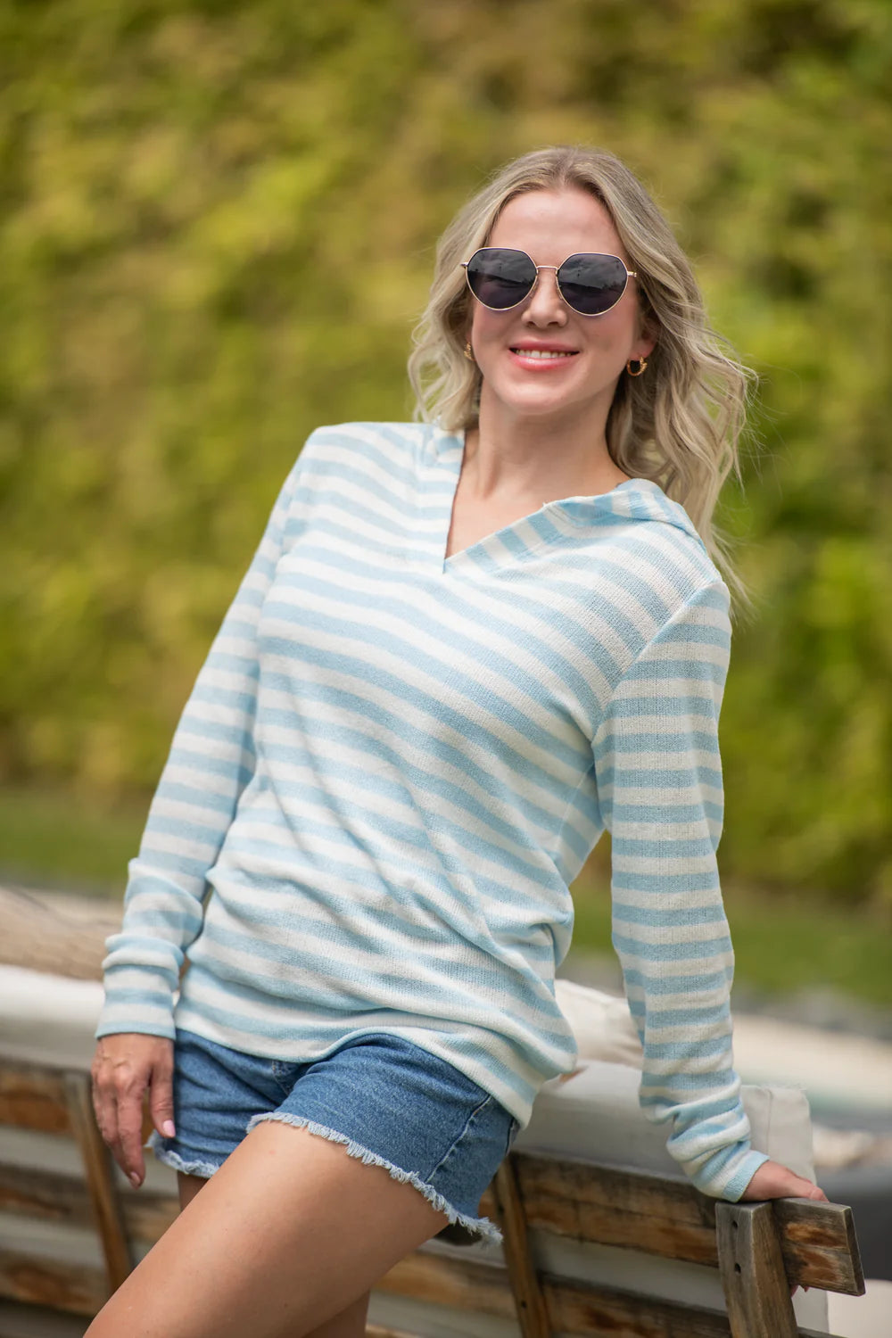 The Amelia Hoodie - Striped