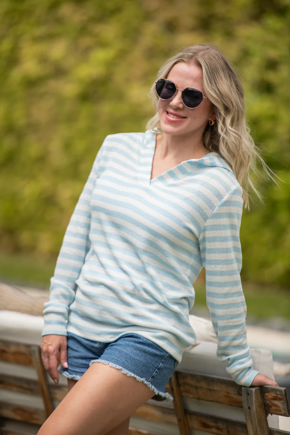 The Amelia Hoodie - Striped
