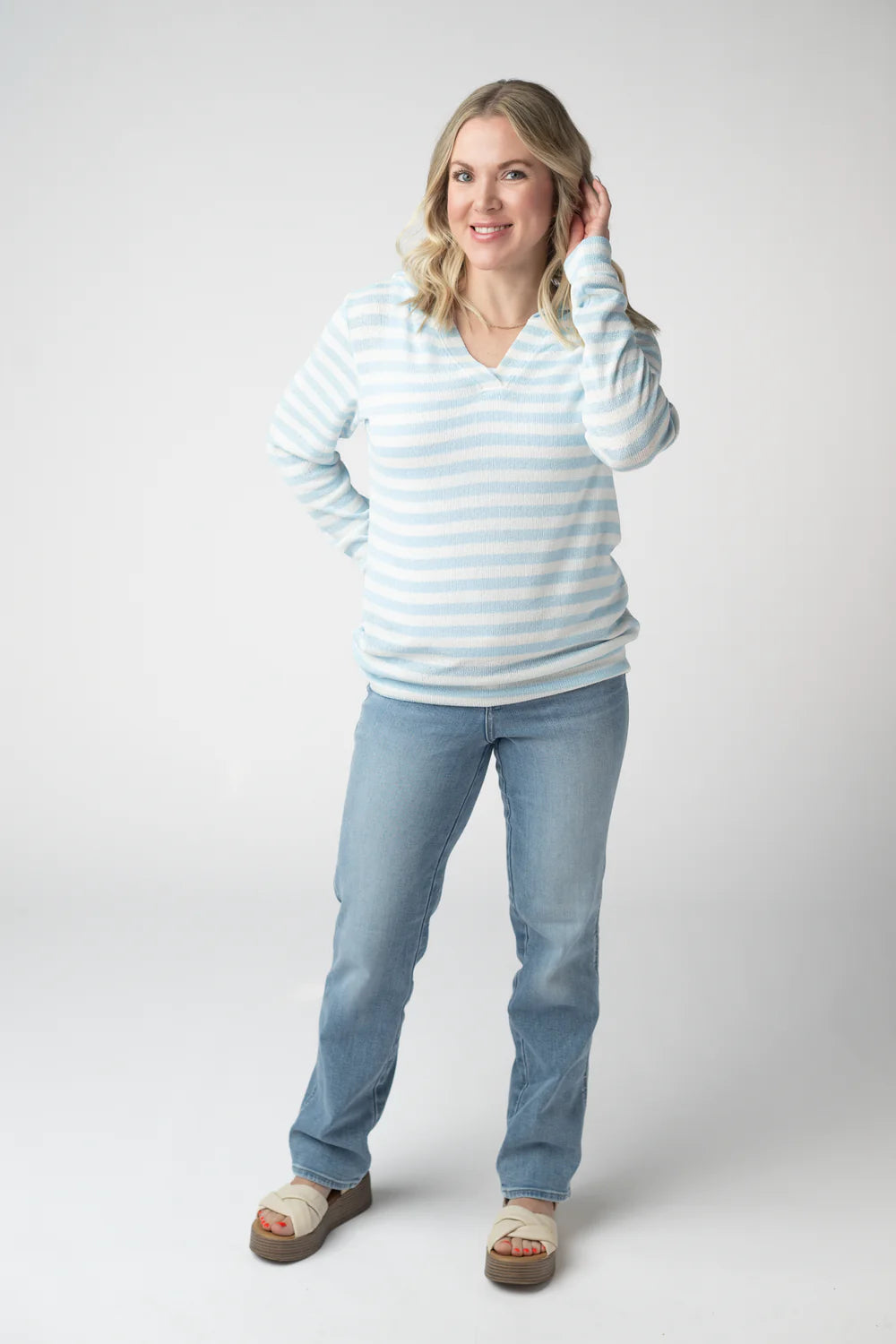 The Amelia Hoodie - Striped