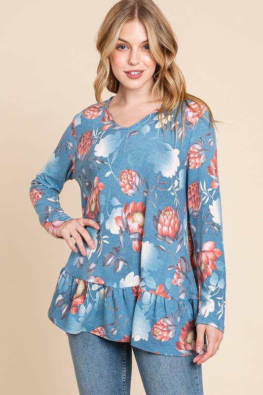 The Desiray Top-Blue Floral