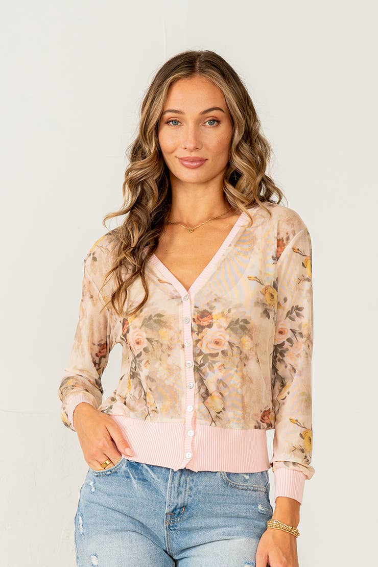 The Karrie Cardigan: Pink