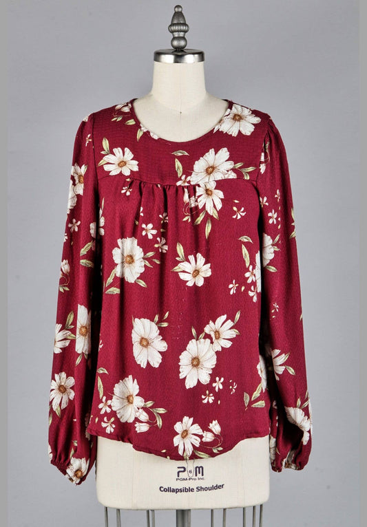 The Kaylee Top - Burgundy