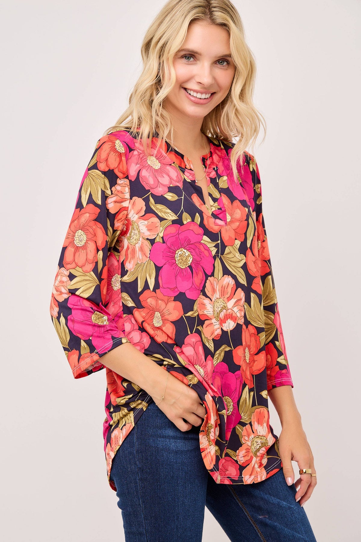 The Jane Top: Navy Floral