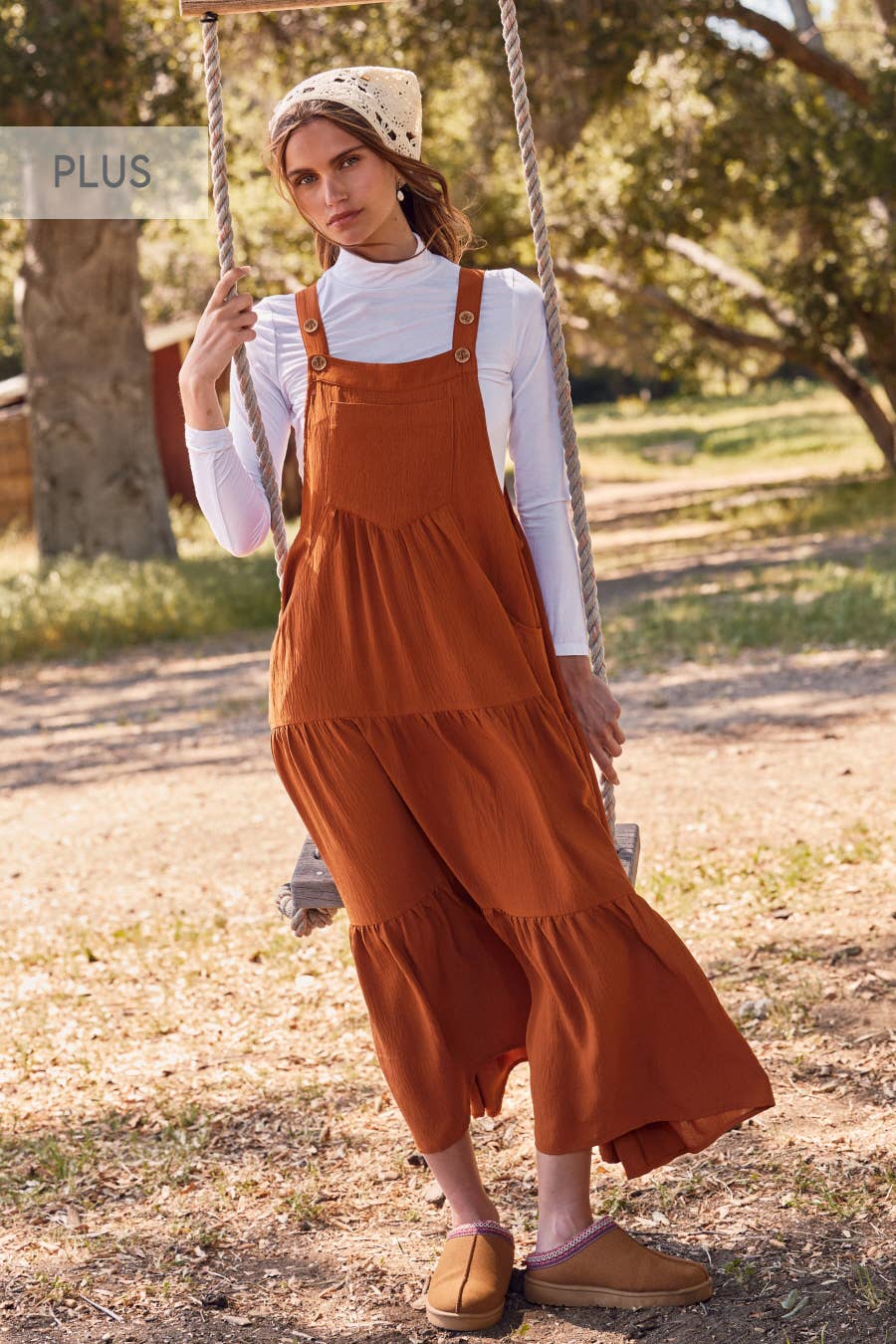 Plus Solid Button Sling Tiered Midi Dress: Black / 3XL