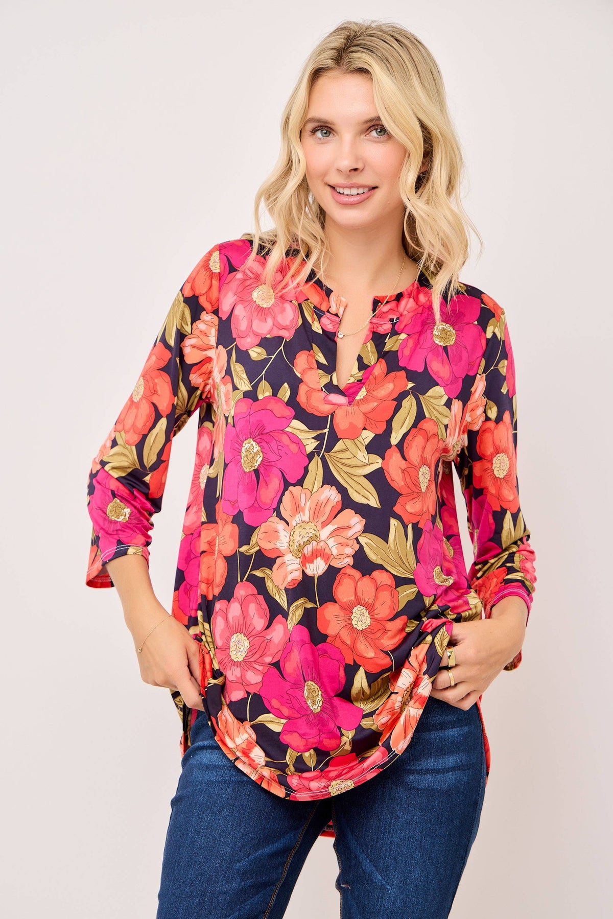 The Jane Top: Navy Floral