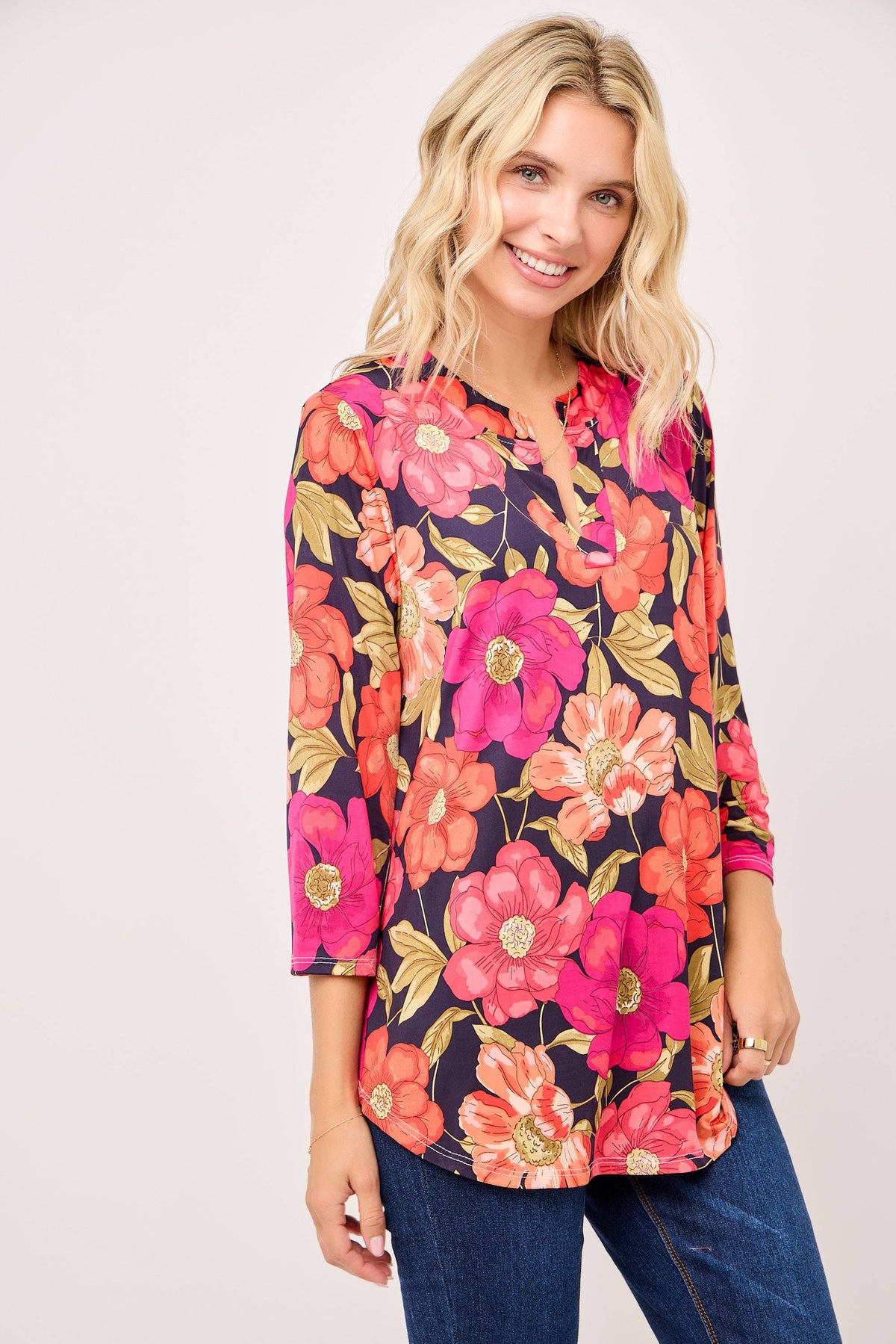 The Jane Top: Navy Floral