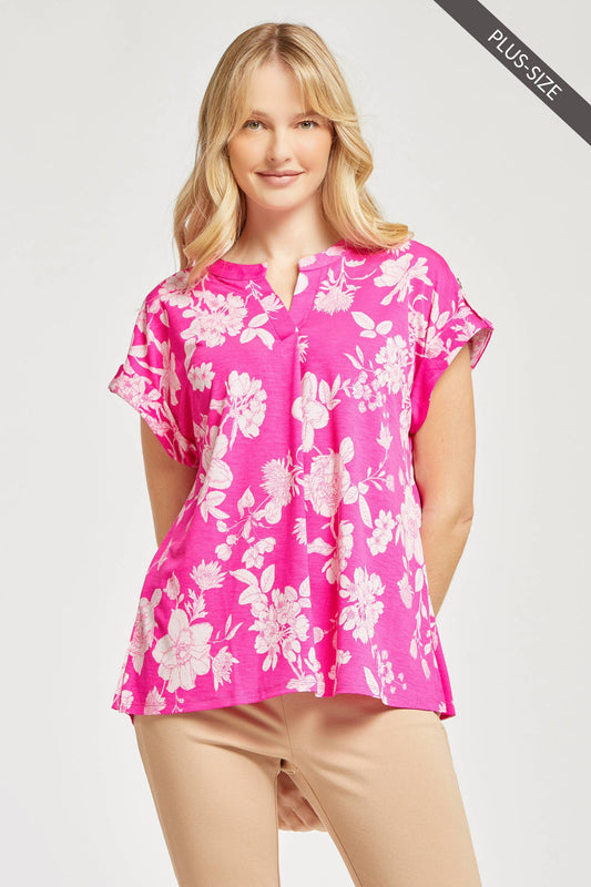 The Lizzy Short Sleeve -Hot Pink