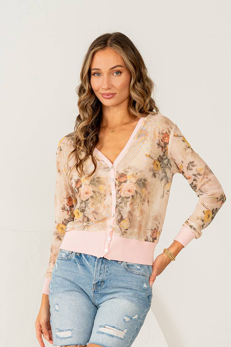 The Karrie Cardigan: Pink