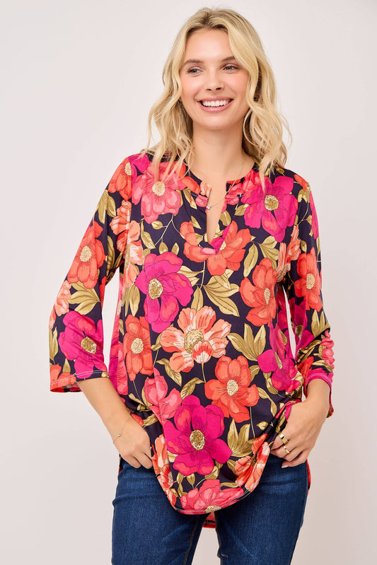 The Jane Top: Navy Floral