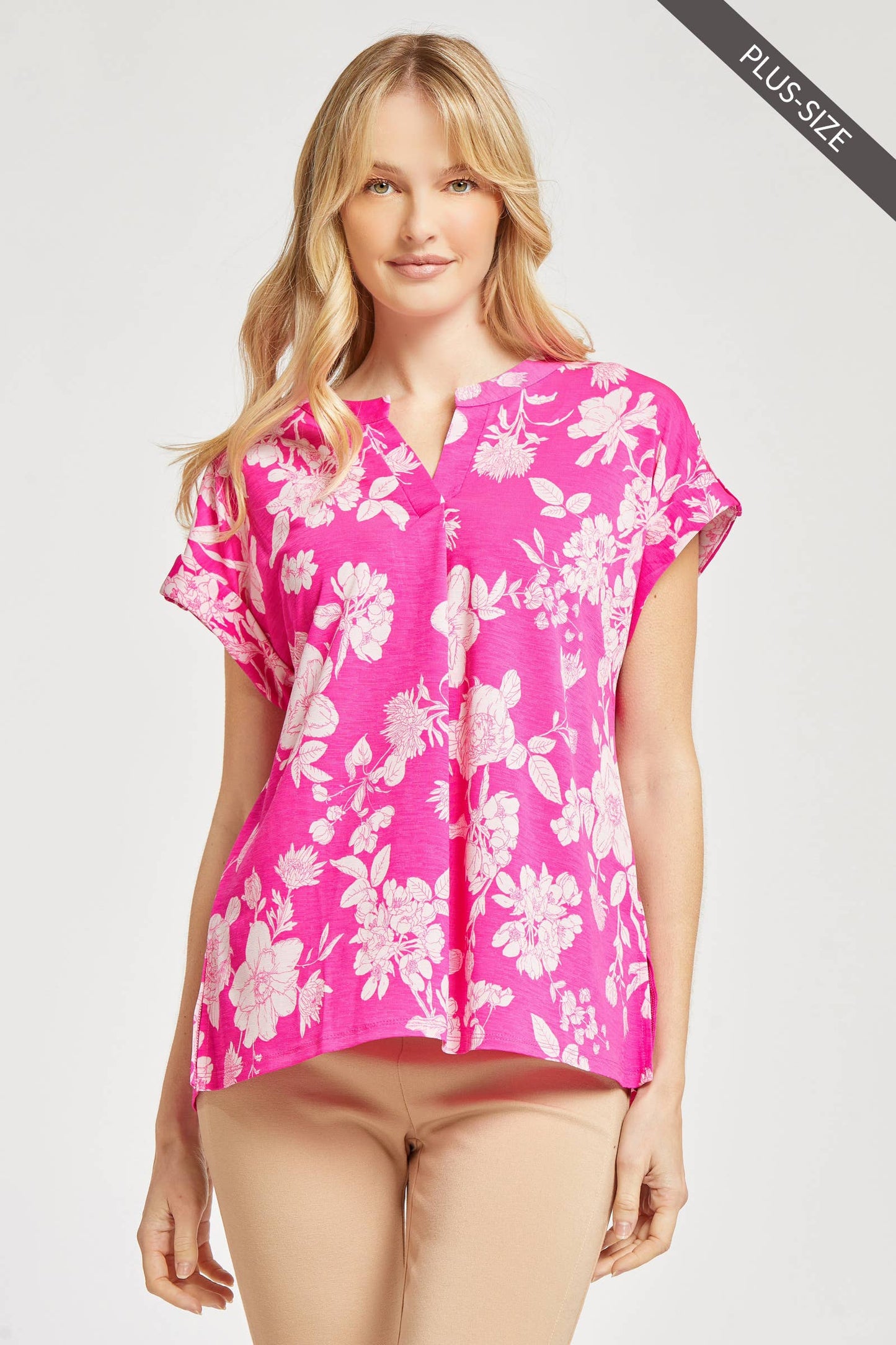The Lizzy Short Sleeve -Hot Pink