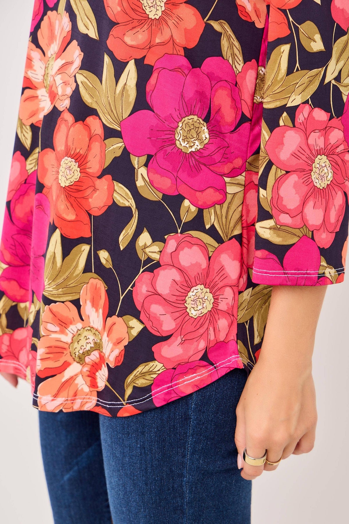 The Jane Top: Navy Floral